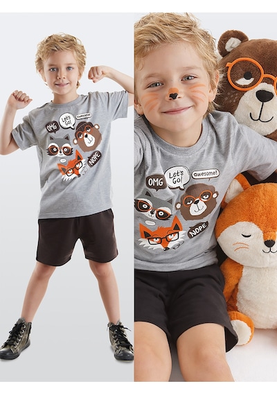 Arkadaşlar Erkek Çocuk Yazlık T-shirt Şort Takım