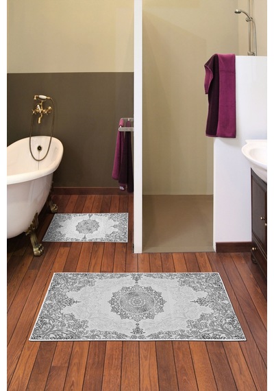 Alanur Trend Kaymaz Taban Dijital Banyo Takımı Kt466 gri