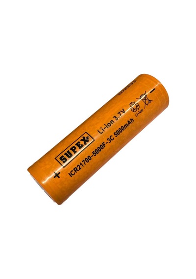 Supex Icr21700 3.7v 5000mah Li-ion Şarjlı Pil 3c Deşarj Akımı Başsız