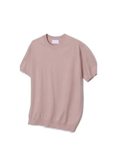 Tarz Cool Erkek Slim Fit Bisiklet Yaka Triko T-shirt Pembe