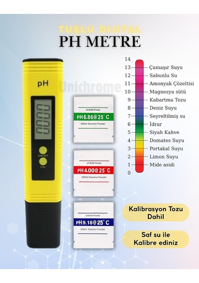 Lexroo Dijital Ph Metre Su Sıvı Akvaryum Ph Ölçer Kalibrasyon