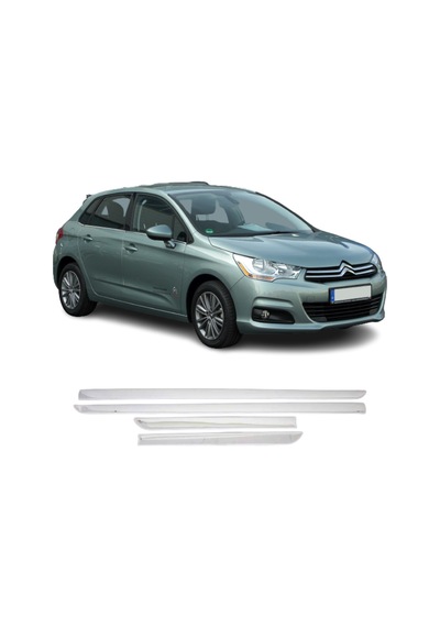 Citroen C4 Uyumlu Hb Yan Kapı Çıtası 4 Parça 2010-2020 Paslanmaz Krom