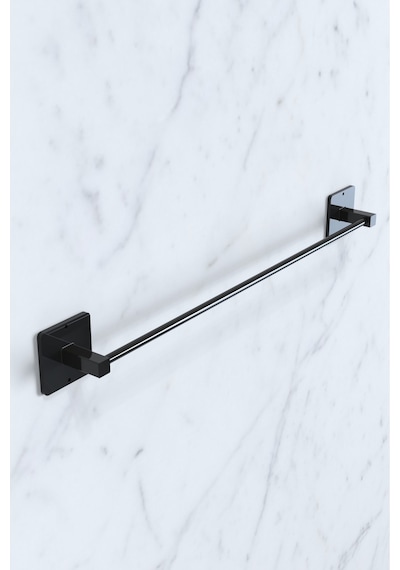 Karteya Yapışkanlı Siyah Uzun Havluluk Pratik Ve Şık Banyo Mutfak Havluluk Beyaz