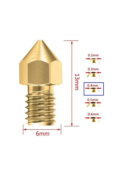 3d Yazıcı-printer Mk8 0.4mm Pirinç Nozzle