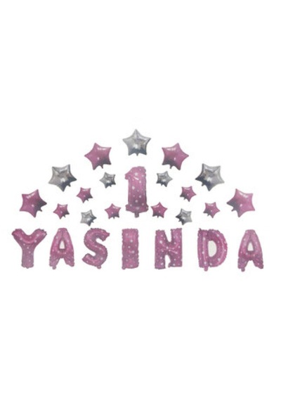 Folyo Balon 1 Yaşında Yıldızlı Set Pemb 16ınc Pk:1 Çok Renkli