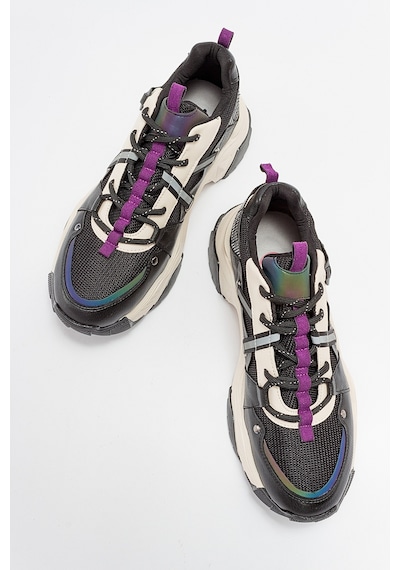 Luvishoes Leona Siyah Mor Kadın Spor Sneakers Mor - Siyah