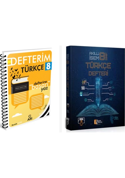 Arı 8. Sınıf Türkçe Akıllı Defter Seti 2 Kitap İsem Ve Arı Yayınl