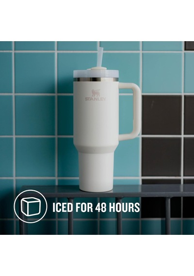 Quencher H2.0 Flowstate Pipetli Termos Bardak 1.18 Litre - Krem Paslanmaz Çelik Çok Renkli