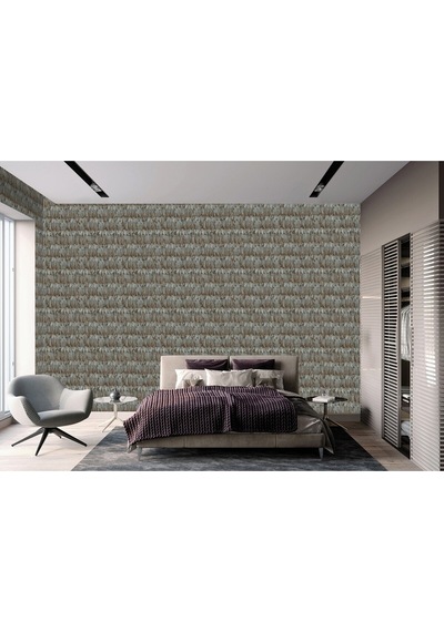 Tropicano Modern Kuş Tüyü Desenli Duvar Kağıdı 9913-5, Kahverengi Ce, Iso 9001, Iso 10002