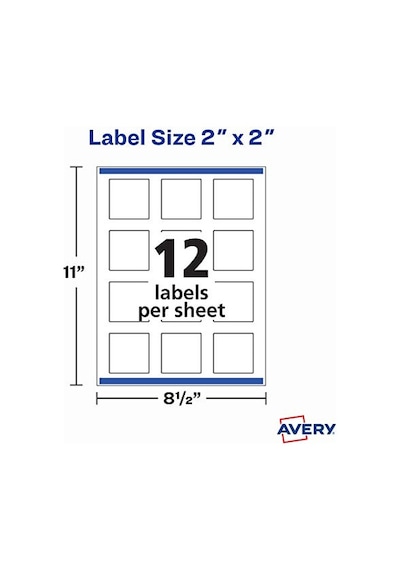 Yazdırılabilir Boş Kare Etiketler, 2 X 2, Parlak Beyaz, 120 Özelleştirilebilir Etiket 22565 1