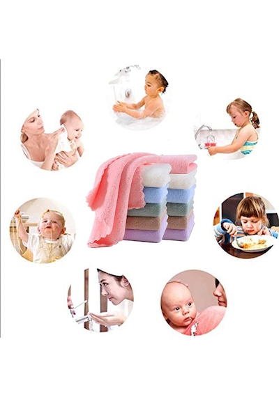 Mikrofiber Temizlik Bezi, Yumuşak Doku Mutfak El Yüz Kurulama Bezi, 30 30 Cm 3 Adet Karışık