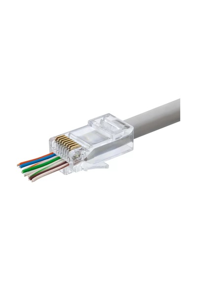 Cat6 Konnektör Ez Rj45 100lü Paket Şeffaf Hdx5030 Tg/tmy 219515
