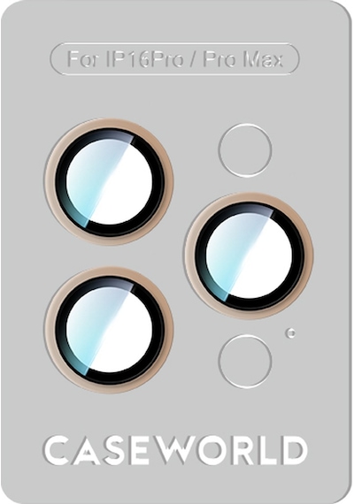 Apple Uyumlu   iPhone 16 Pro Caseworld Alloy Two-color Serisi Lens Koruyucu Gold