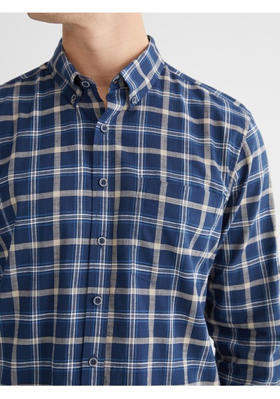 Lcwaıkıkı Classic Lacivert Regular Fit Ekose Erkek Gömlek