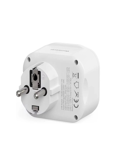 Ac-115 2500w 3.4a 2usb 1type-c 1soket Akım Korumalı Şarj Adaptörü Priz Çoğaltıcı 2 M