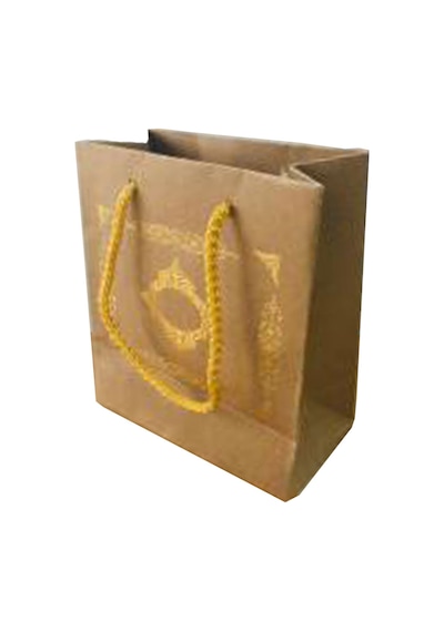 T Toptancı Karton Hediye Çantası Gold Saray Desenli 20x20x10 Cm 10 Adet Kraft
