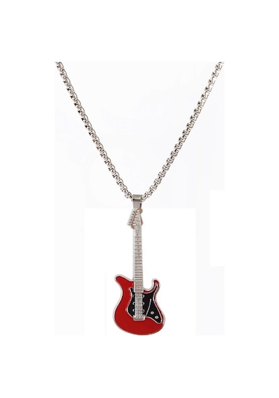Gitar Kolye Paslanmaz Çelik Kırmızı