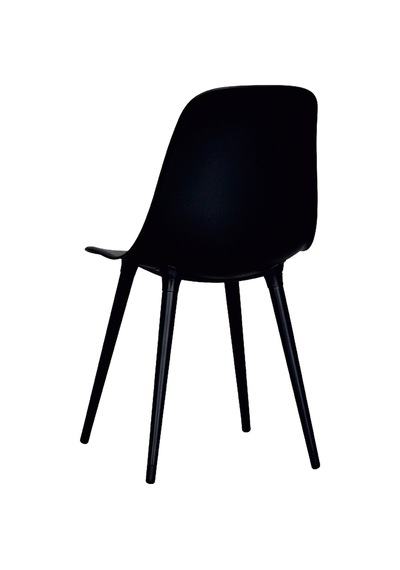 Vilinze Eames Siyah Ahşap Ayak Plastik Siyah Sandalye