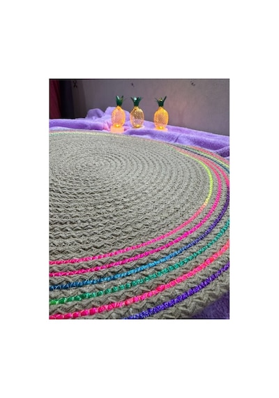Premium Günlük Kullanım Masa Örtüsü Dekoratif Obje Jüt Örme Supla 39cm Çok Renkli