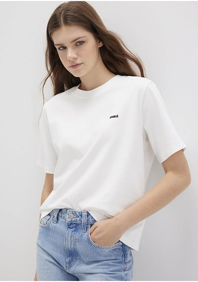 Mavi Kırık Beyaz Kadın T-shirt M1612122-70057 Kırık Beyaz