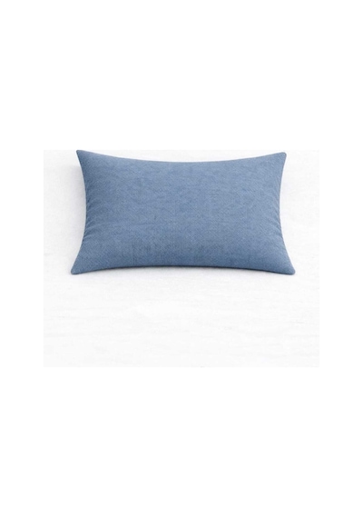 Kadife Dokulu Açık İndigo Kırlent Yastık Kılıfı 2 Adet 45 X 45 Cm Açık Indigo