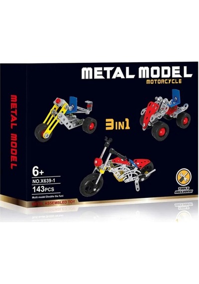 3 İn 1 Metal Motor Yapım Seti - 143 Parça Eğitici Mekanik Montaj Oyuncağı Zeka Geliştirici Araç Kiti