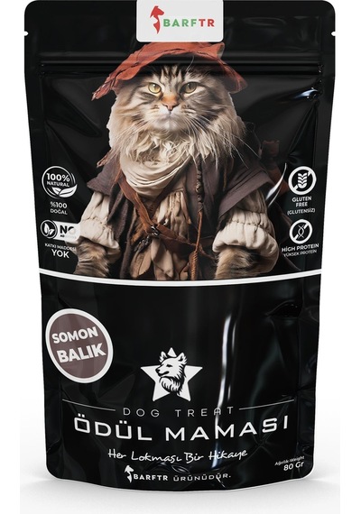 Barftr Somon Balık Atıştırmalık Kedi Ödül Maması 80 G