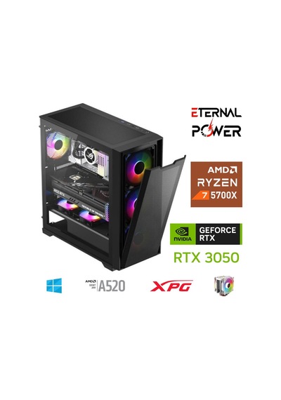 Eternal Power Ryzen 7 5700x 32g Ddr4 1tb M.2 Rtx3050 A520 M650w