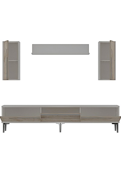 Tvr1803bts - Meyra Tvr180 Ünitesi Takım Beyaz-traverten-sılver 180cm Beyaz-traverten-sılver