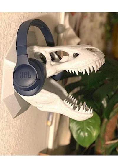 İskelet Kulaklık Standı, Dinazor Kafası Kulaklık Tutucu, Dino Stand, Dlcvk333