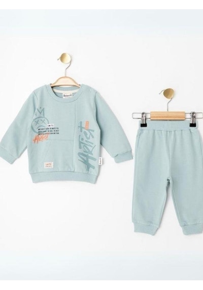 Zekids Erkek Çocuk Cep Detaylı Eşofman Takım-14228 Mavi