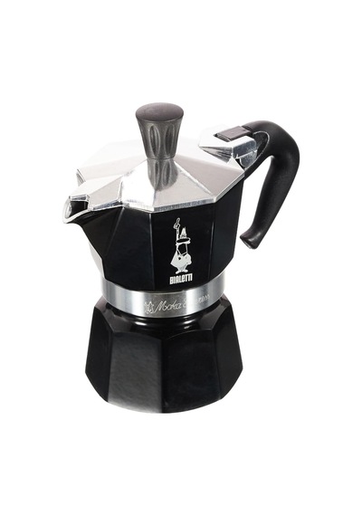 Bialetti - Moka Express Siyah: 1 Cup Ocak Üstü Espresso Pişirici - 60ml - Alüminyum Gövde - Patentli