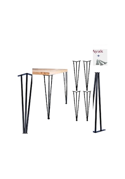 4 Adet 85 Cm Metal Profil Boru Ayak Çalışma Masası Dresuar Ayağı
