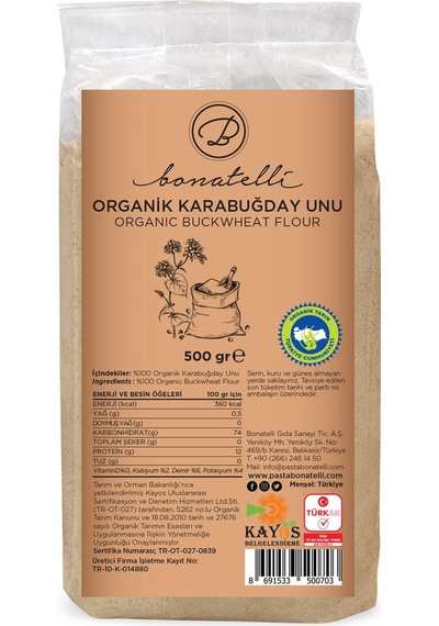 Bonatelli Organik Karabuğday Unu 500 G