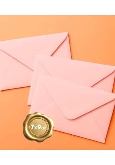 30 Adet Karışık Pastel Renkli Minik Zarf Seti 7x9 A. Sarı, Su Yeşili, A. Mavi, Krem, Lila, A. Pembe Zarflar, Ha