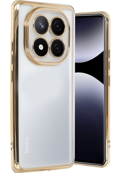 Xiaomi Redmi Note 14 Pro 4g Uyumlu Kılıf Lensli Silikon - Gold