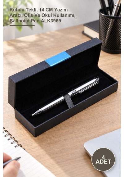 4 Adet Tükenmez Kalem Kutulu Tekli, 14 Cm Yazım Aracı, Ofis Ve Okul Kullanımı, Ballpoint Pen Alk3969 1