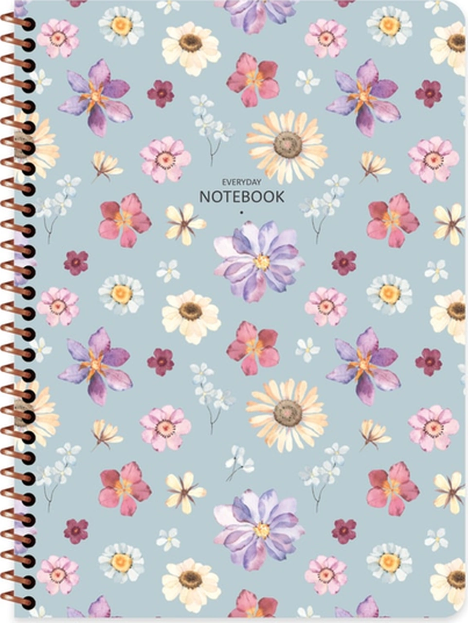 Not Defteri Karton Kapak Spiralli Çiçek 16,5x22,5cm 80 Yaprak Çizgili 385341-99 Karışı Karışık