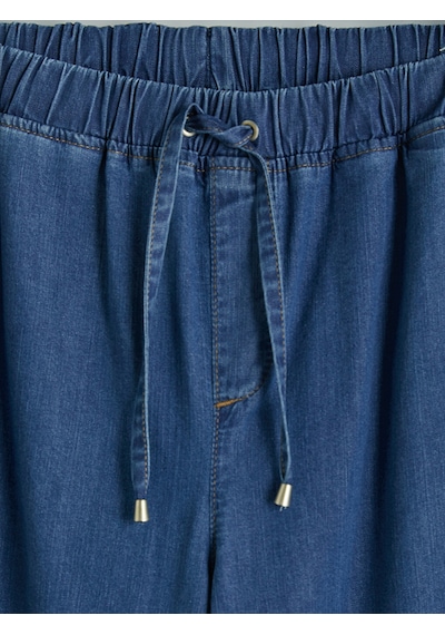 Lcw Modest İndigo Beli Lastikli Wideleg Kadın Jean Pantolon
