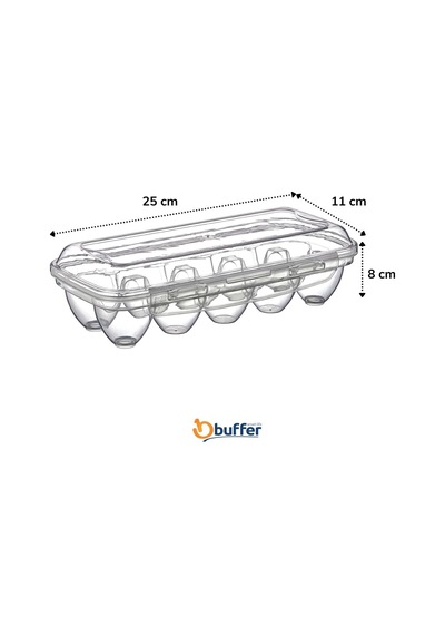 Buffer® 10 Bölmeli Kilitli Kapaklı Yumurtalık Saklama Kutusu Çok Renkli