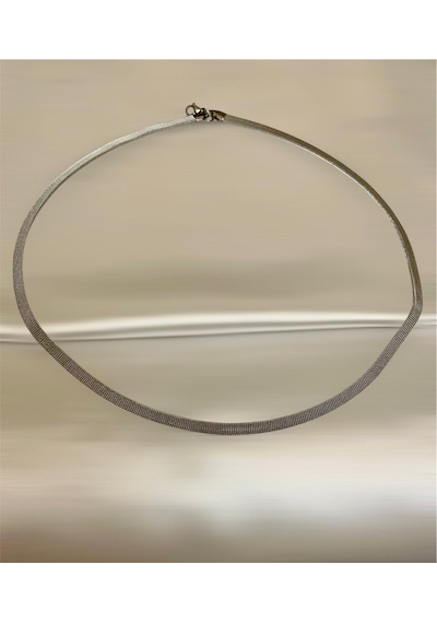İtalyan Model Hasır Kordon Çelik Silver Unisex Kolye 65 Cm