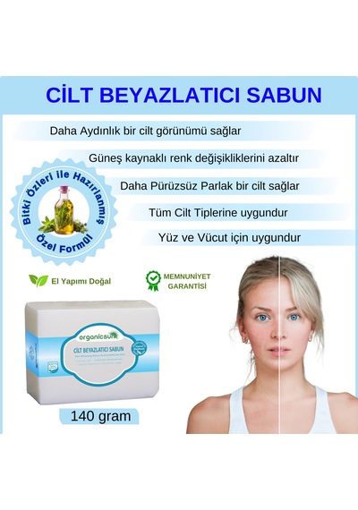 Organicsun Doğal Cilt Beyazlatıcı Sabun 140 G