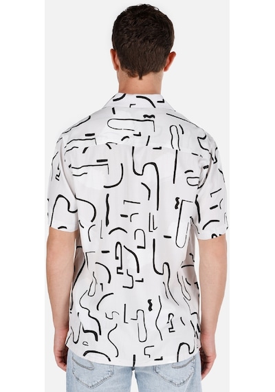 Colin's Colins Normal Kesim Shirt Yaka Baskılı Bej Erkek Kısa Kol Gömlek Cl1068114 Cl1068114 Q1.v1 Beı Bej