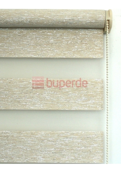 Buperde Simli Krem Bambu Zebra Stor Perde