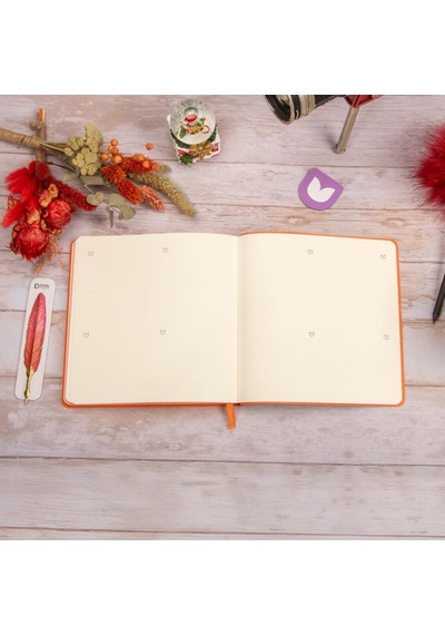 Esnek Kapak Noktalı Defter 16,5x16,5 Kırmızı Vegan Deri Genel