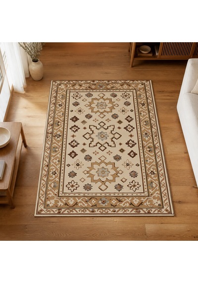 Kartela Halı Rustik Halı Jüt Taban Dokuma Halı Bej - 180 X 270 Cm