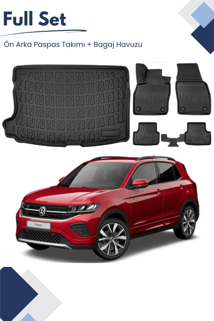 Volkswagen T-cross 2025 Model Tam Uyumlu Paspas+üst Bagaj Havuzu Seti