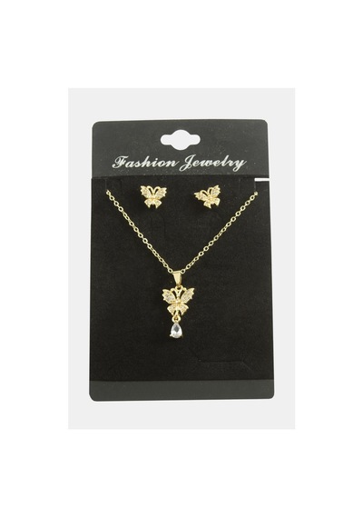 Kelebek Zirkon Taşlı Set Kolye çok renkli 54045611