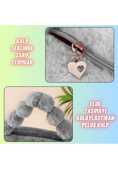 Dekohop Peluş Makyaj Çantası