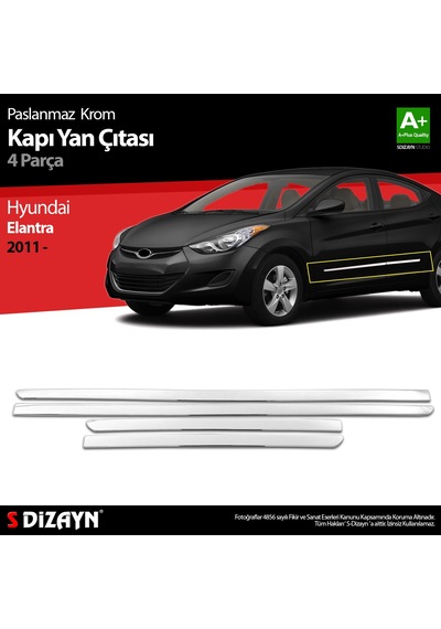 S-dizayn Hyundai Elantra Krom Kapı Yan Çıtası 2011 Üzeri